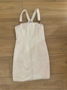 Sabo Skirt White Womens Overall Dress with Straps NWT Size large